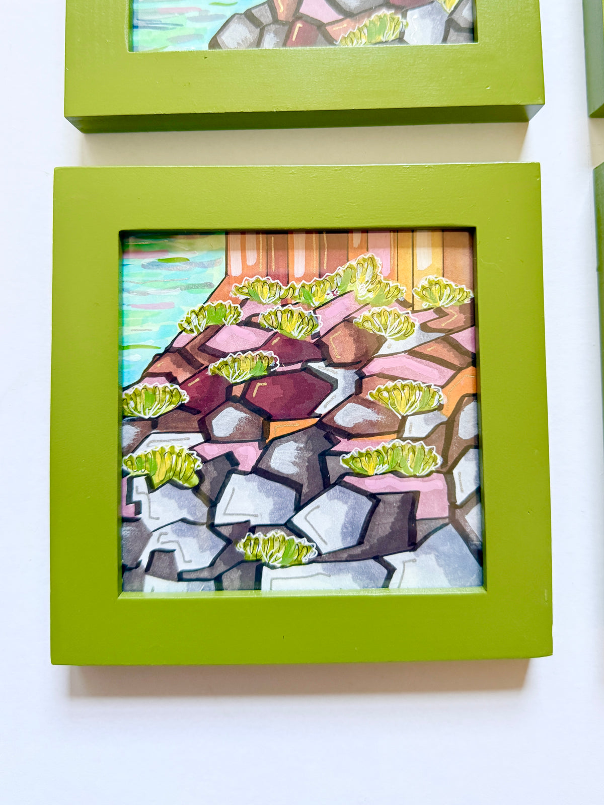 One of a Kind Batch Minis | Iceland Basalt Columns | Original 4x4 Illustrations