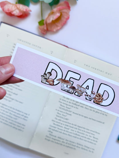 Hand-Illustrated Dead with Mushrooms | Recycled Cardstock Bookmark