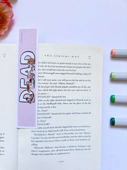 Hand-Illustrated Dead with Mushrooms | Recycled Cardstock Bookmark