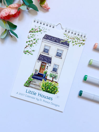 Hand-Illustrated 'Little Houses" | 8.2" x 5.8" Wall Calendar