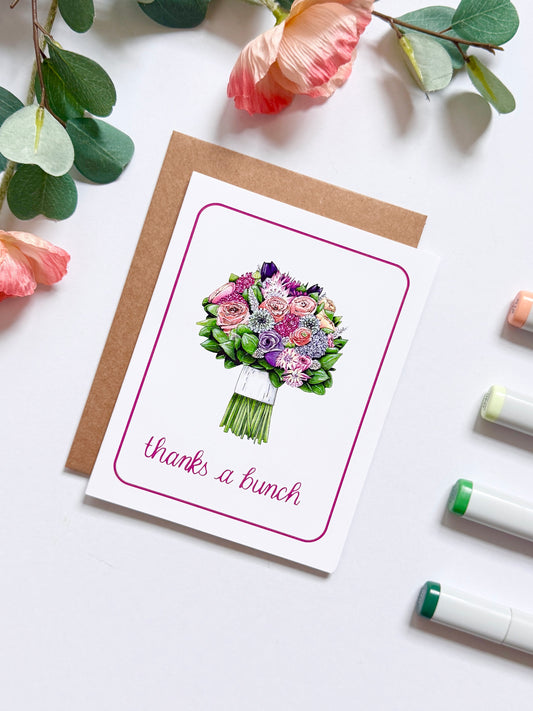 'Thanks a Bunch' Bouquet | Hand Illustrated Greeting Card