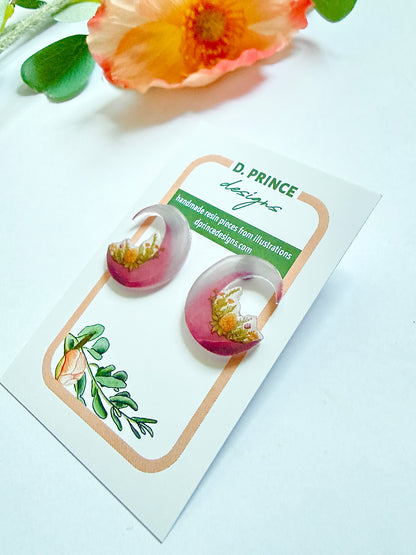 Handmade Acrylic + Resin Stud Earrings | Quilt Squares (Copy)