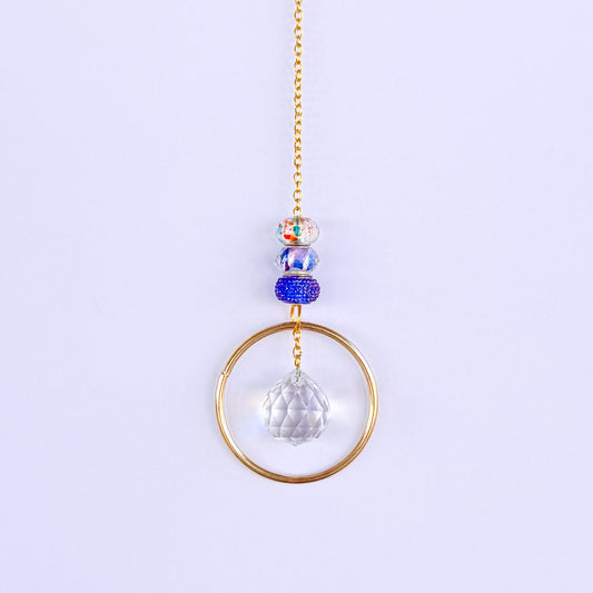 Small Decorative Suncatcher with Blue Ombre Beads