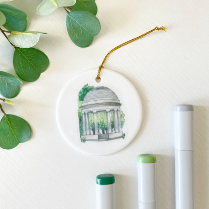 DC War Memorial / World War I Memorial | White Ceramic Ornament with Gold Tassel
