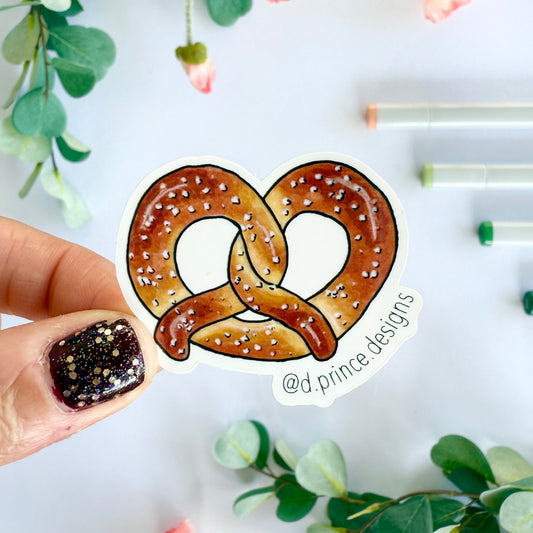 Hand-Illustrated Pretzel | 2" Vinyl Sticker