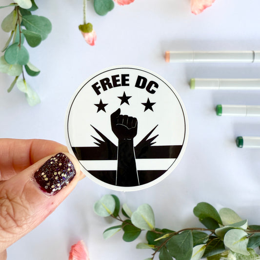 Hand-Illustrated Free DC | 2" Vinyl Sticker