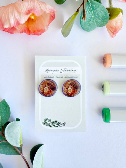 Hand-Illustrated Ramen | Handmade Acrylic Studs
