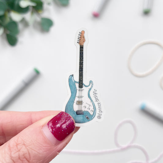 Hand-Illustrated Electric Guitar | 2" Vinyl Sticker