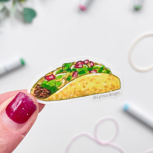 Hand-Illustrated Taco | 2" Vinyl Sticker