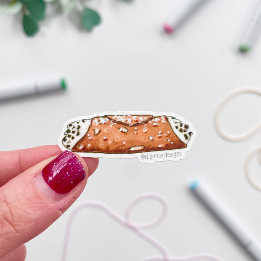 Hand-Illustrated Cannoli | 2" Vinyl Sticker