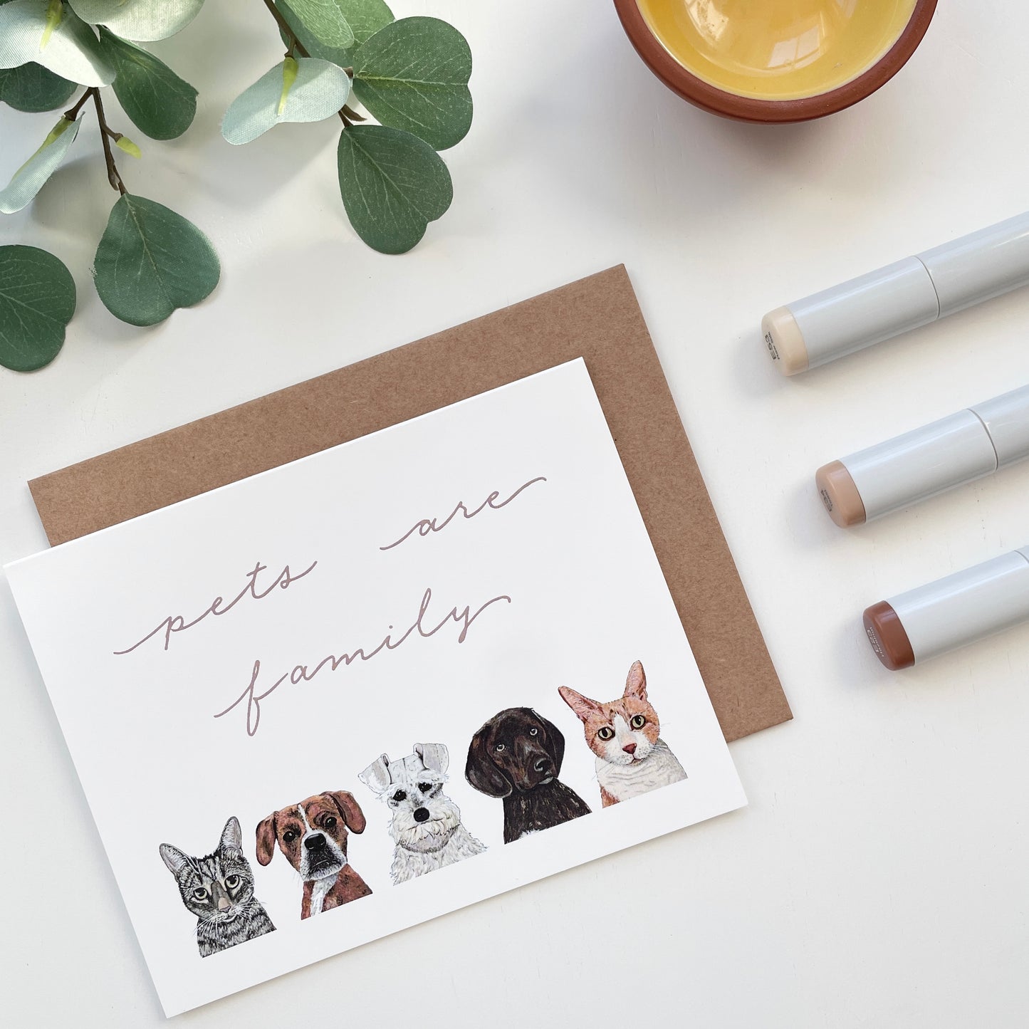 Pets Are Family | Hand Illustrated Greeting Card