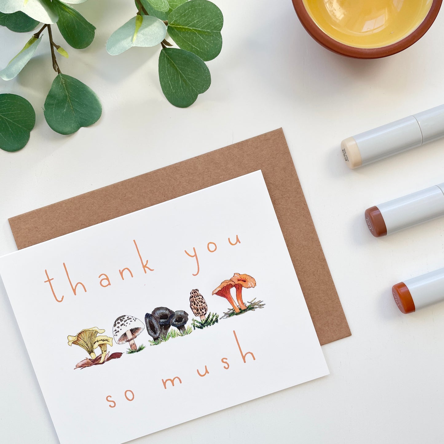 Thank You So Mush Mushrooms | Hand Illustrated Greeting Card