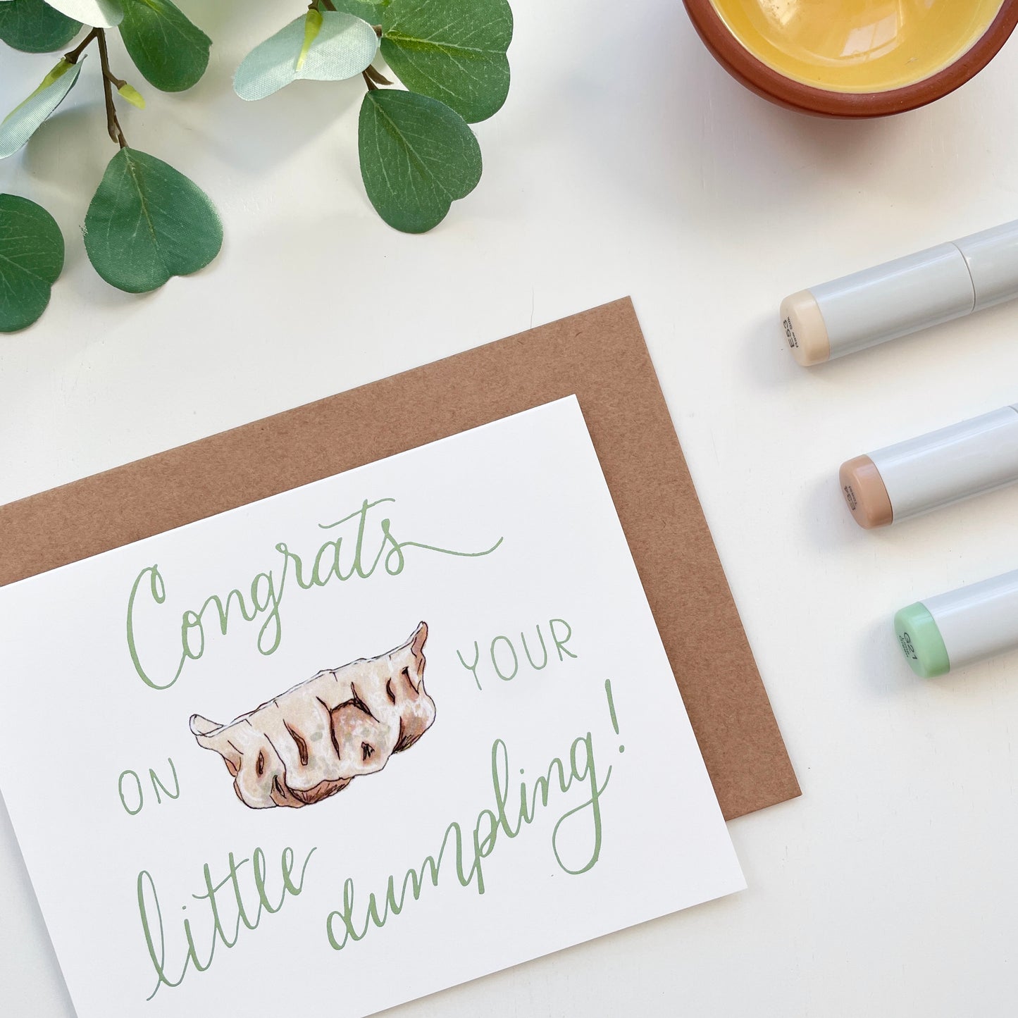 Congrats on Your Little Dumpling | Hand Illustrated Greeting Card