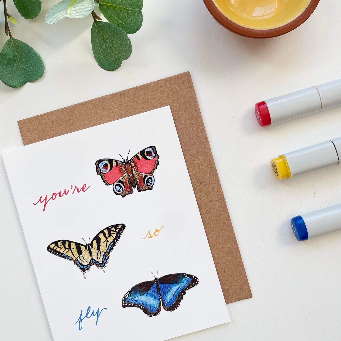 You're So Fly Butterflies | Hand Illustrated Greeting Card