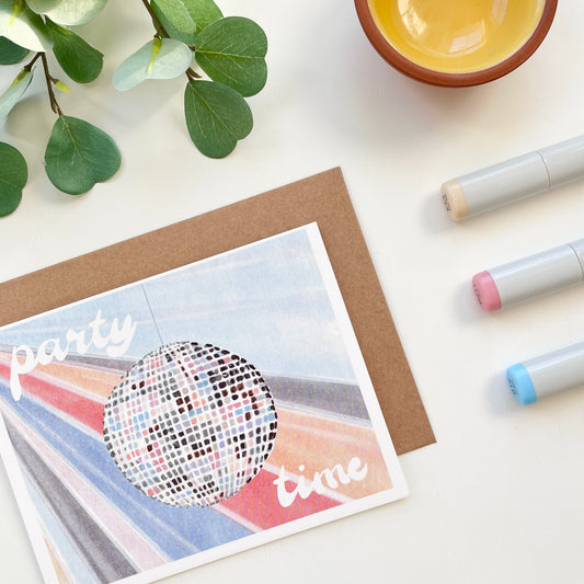 Disco/Party Time | Hand Illustrated Greeting Card