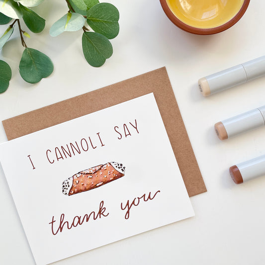 I Cannoli Say Thank You | Hand Illustrated Greeting Card