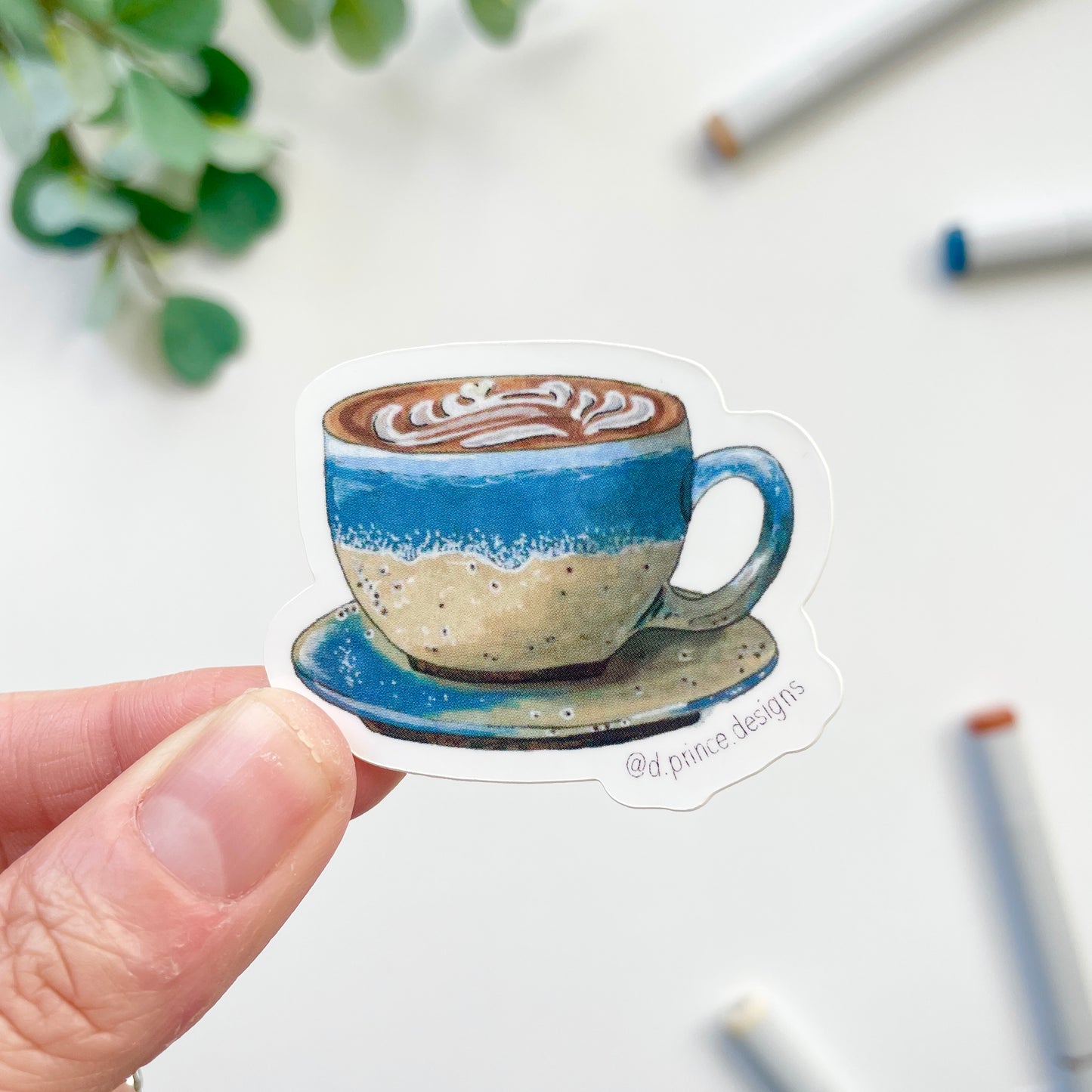 Hand-Illustrated Latte | 2" Vinyl Sticker