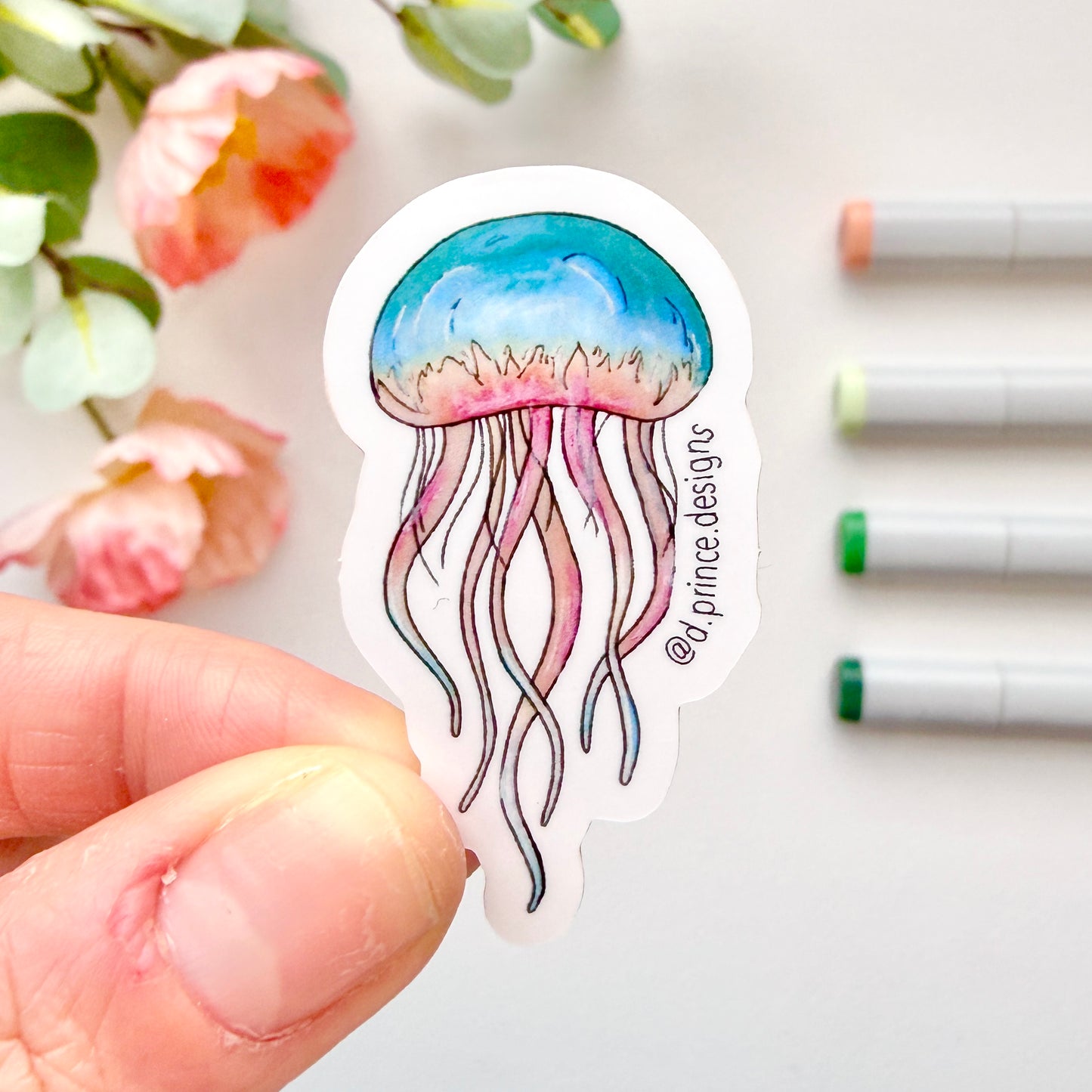 Hand-Illustrated Jellyfish | 2" Vinyl Sticker
