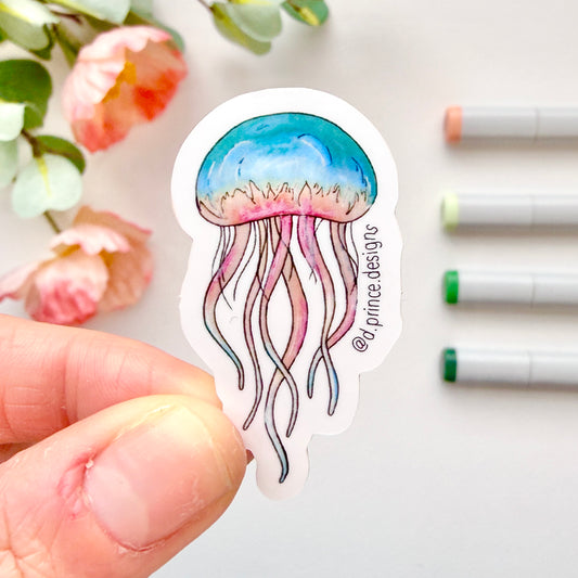 Hand-Illustrated Jellyfish | 2" Vinyl Sticker