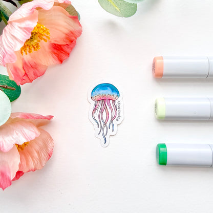 Hand-Illustrated Jellyfish | 2" Vinyl Sticker