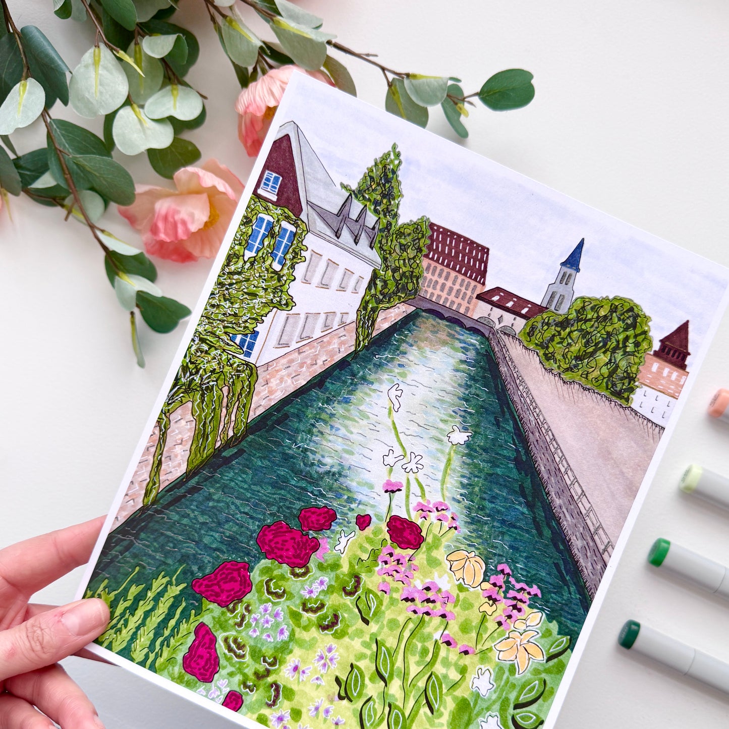 Strasbourg, France Abstract | Recycled Cardstock Print