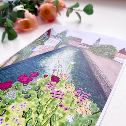 Strasbourg, France Abstract | Recycled Cardstock Print