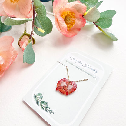 Hand-Illustrated Pretzel | Handmade Acrylic Necklace