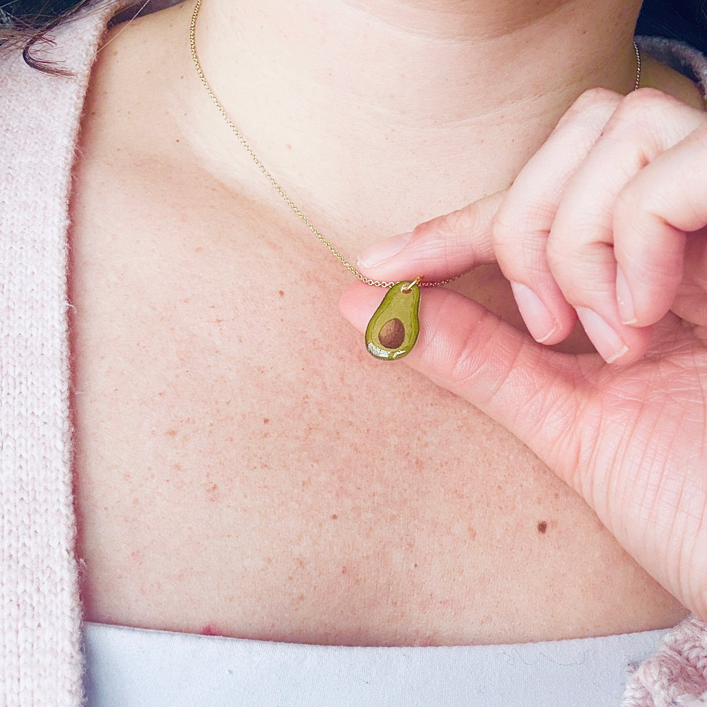 Hand-Illustrated Avocado | Handmade Acrylic Necklace