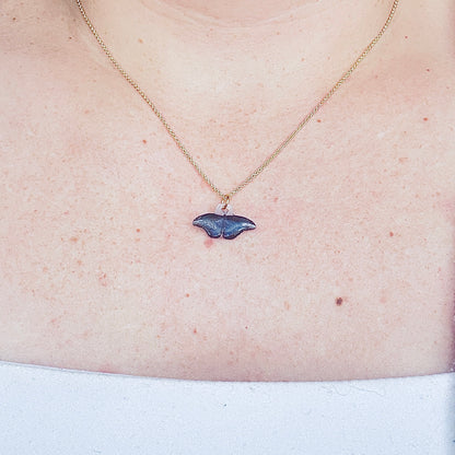 Hand-Illustrated Blue Morpho Butterfly | Handmade Acrylic Necklace