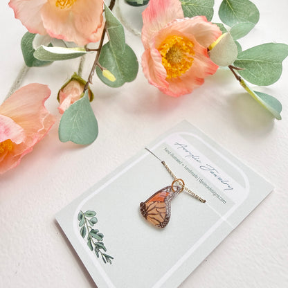 Hand-Illustrated Monarch Butterfly | Handmade Acrylic Necklace