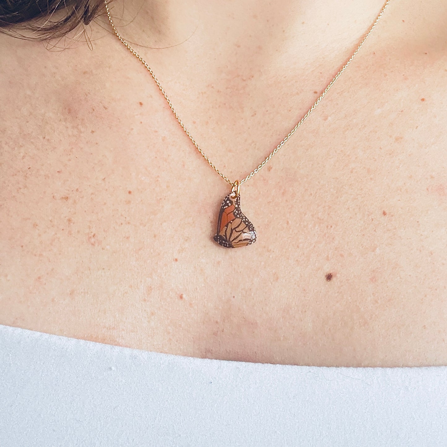 Hand-Illustrated Monarch Butterfly | Handmade Acrylic Necklace
