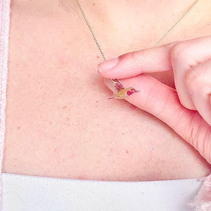 Hand-Illustrated Hummingbird | Handmade Acrylic Necklace