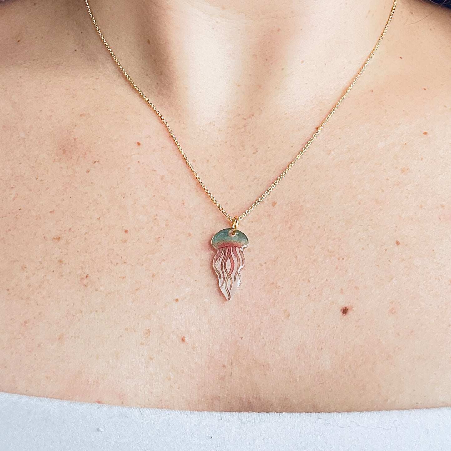 Hand-Illustrated Jellyfish | Handmade Acrylic Necklace