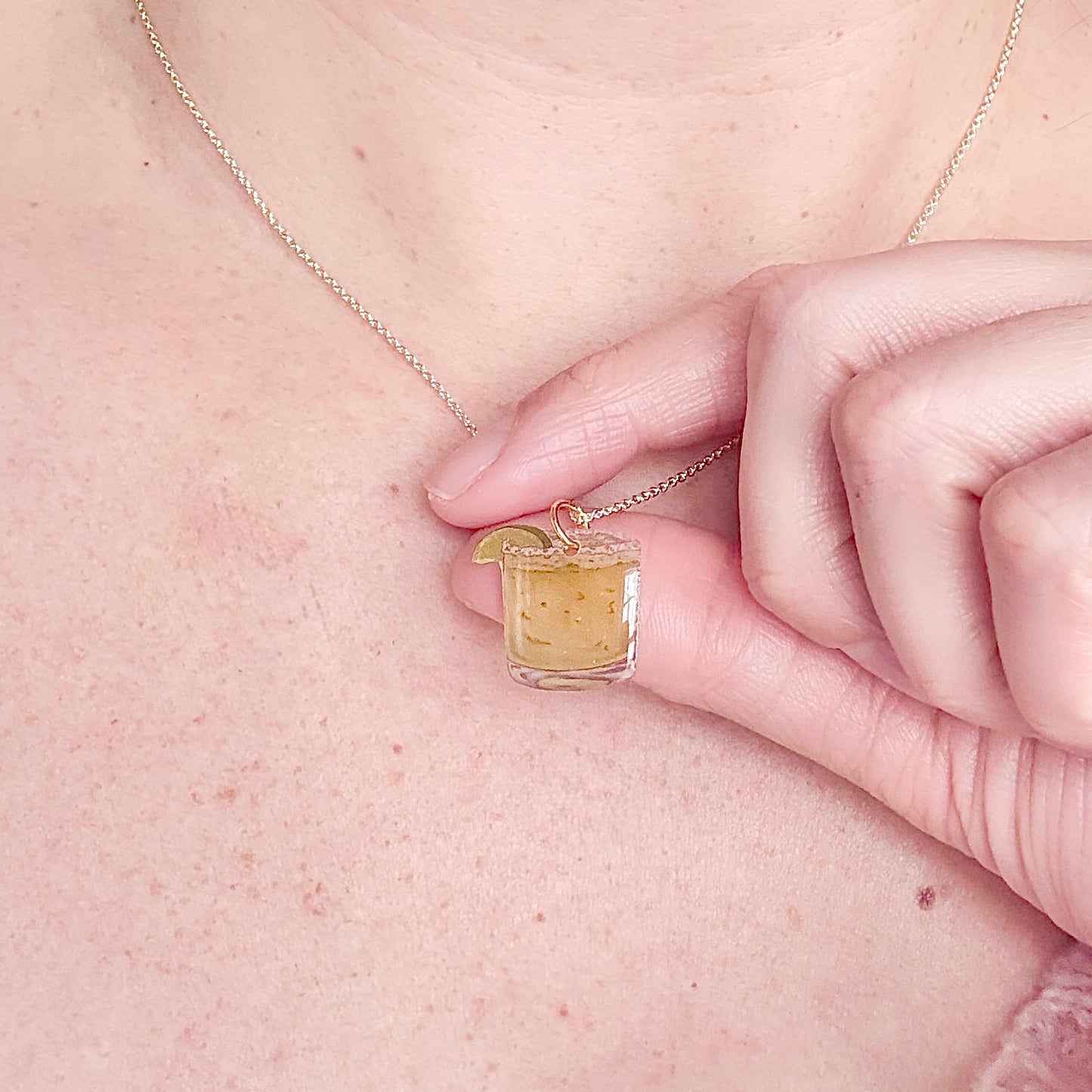 Hand-Illustrated Margarita Cocktail | Handmade Acrylic Necklace