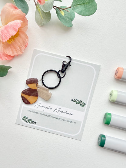 Hand-Illustrated Bumblebee | Handmade Acrylic + Resin Keychain