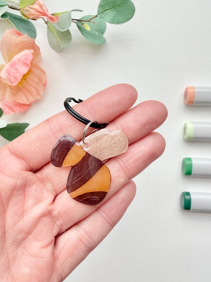 Hand-Illustrated Bumblebee | Handmade Acrylic + Resin Keychain