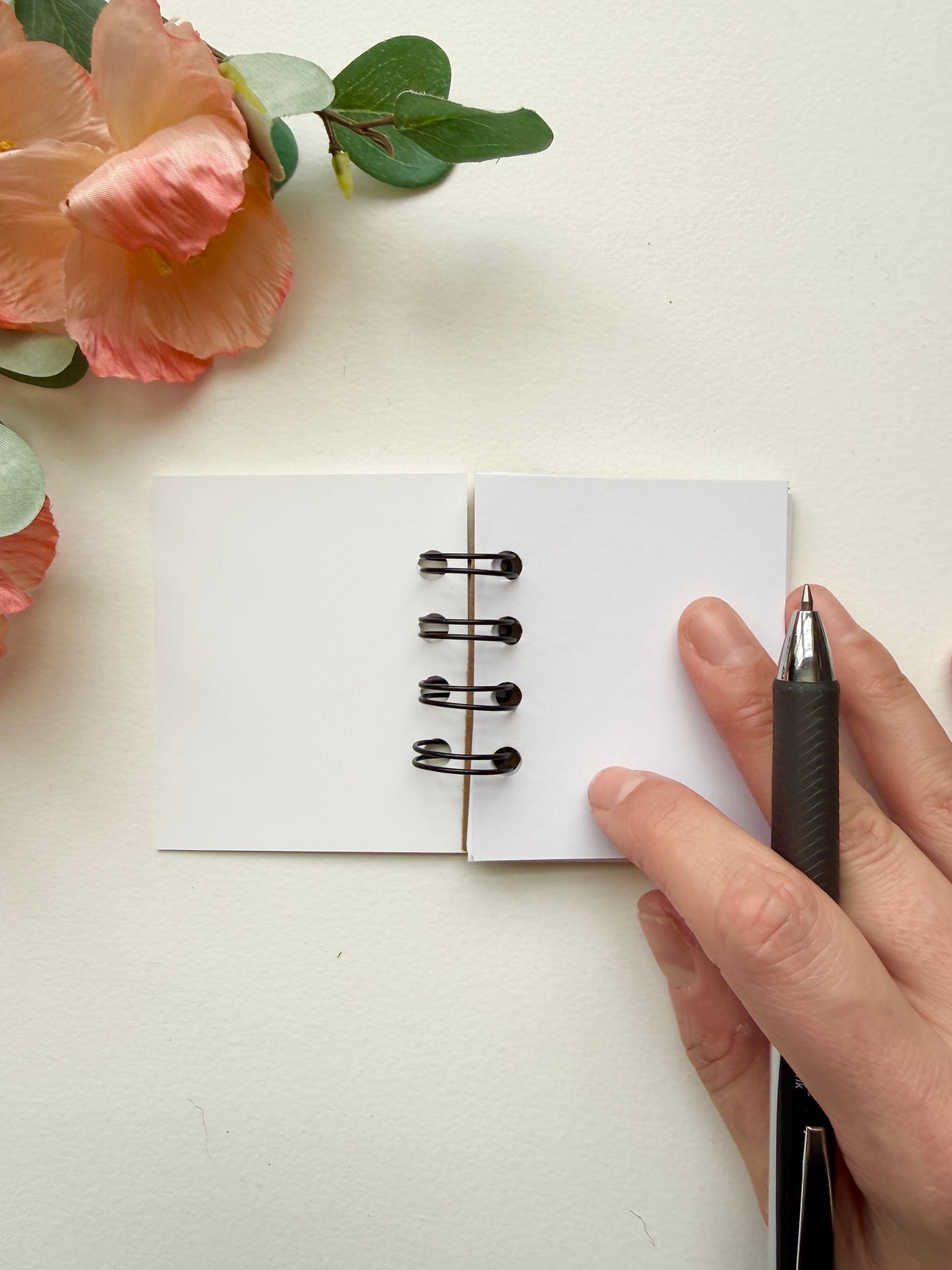 Hand-Illustrated + Handmade Mini Notebook/Sketchbook | Maranta Houseplant