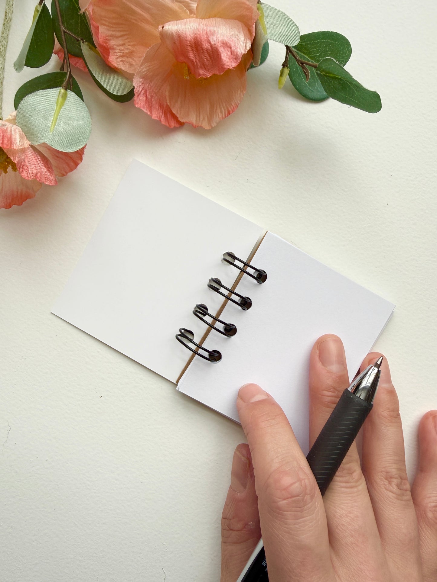 Hand-Illustrated + Handmade Mini Notebook/Sketchbook | Maranta Houseplant