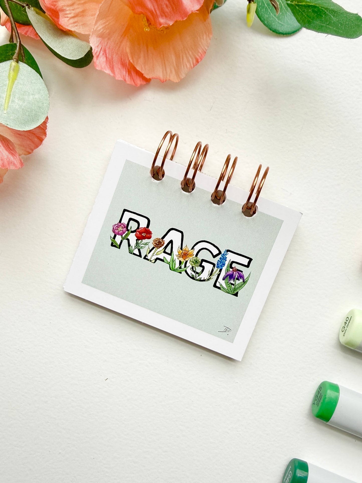 Handmade Mini Notebook/Sketchbook | Rage