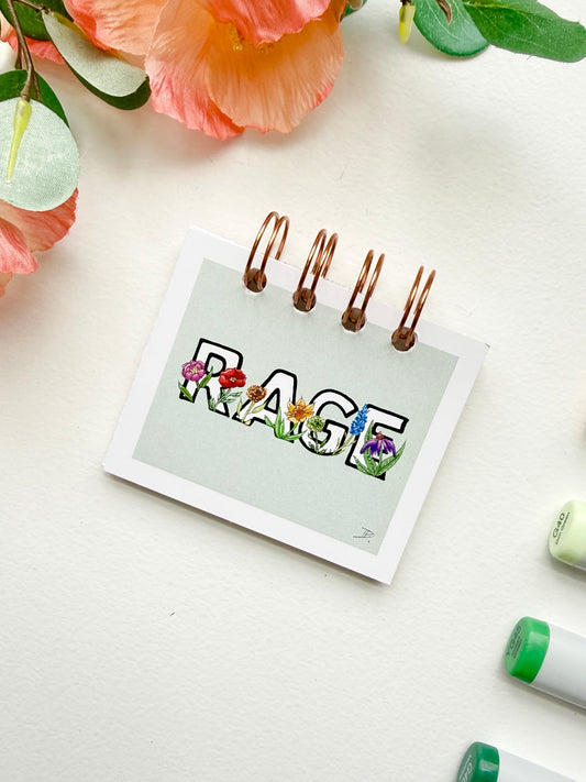 Handmade Mini Notebook/Sketchbook | Rage