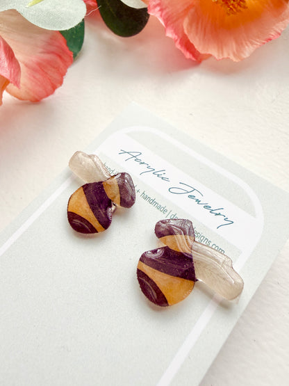 Handmade Acrylic + Resin Stud Earrings | Bumblebees