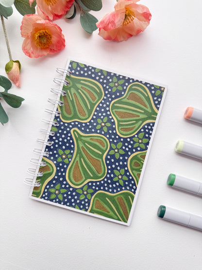 Hand-Illustrated Figs & Florals Pattern Notebook/Sketchbook