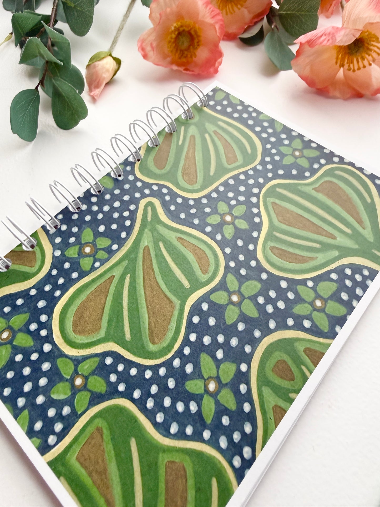 Hand-Illustrated Figs & Florals Pattern Notebook/Sketchbook
