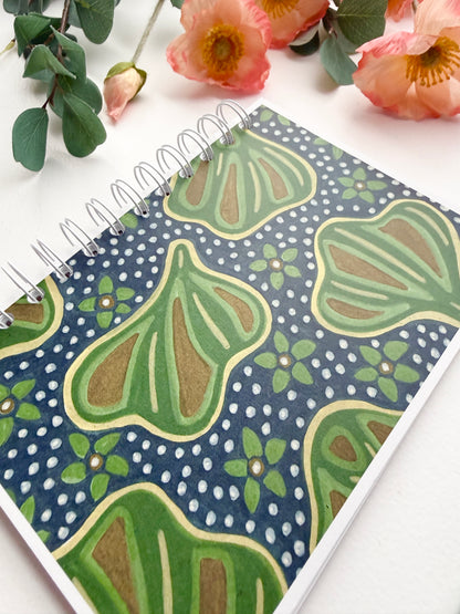 Hand-Illustrated Figs & Florals Pattern Notebook/Sketchbook