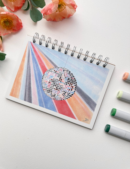 Hand-Illustrated Disco Notebook/Sketchbook