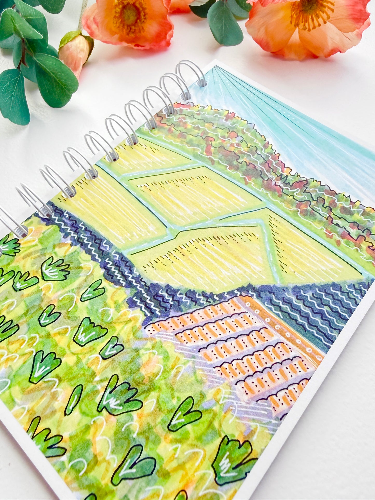 Douro Valley Abstract Hand-Illustrated + Handmade Notebook/Sketchbook