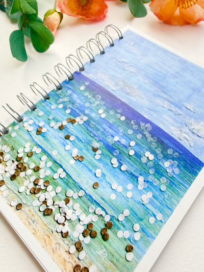 Abstract Collaged Ocean Hand-Illustrated + Handmade Notebook/Sketchbook