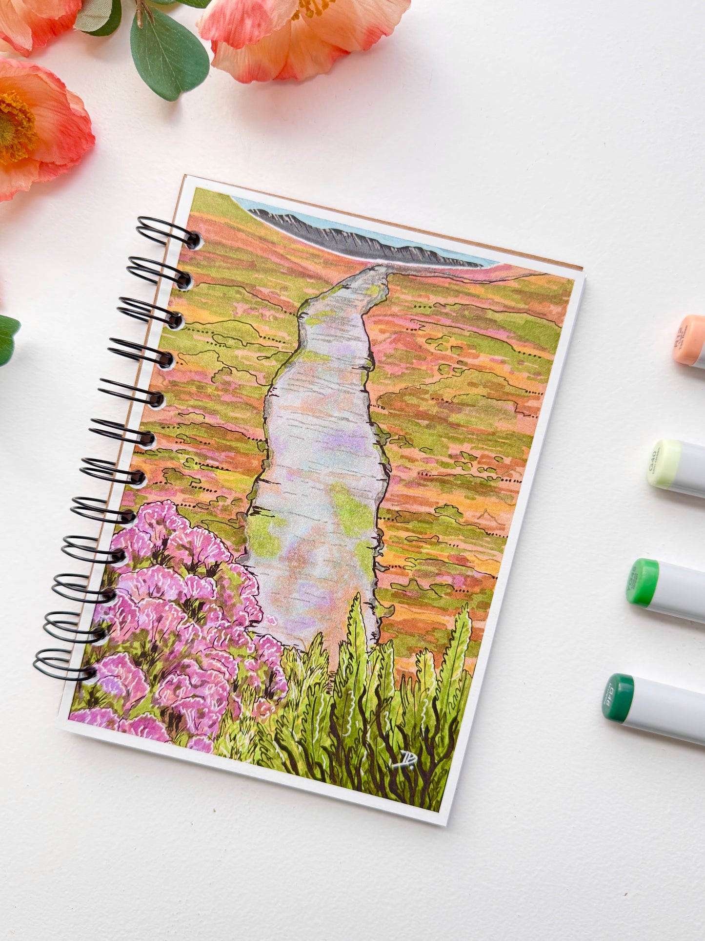 Scotland Highlands Abstract Hand-Illustrated + Handmade Notebook/Sketchbook