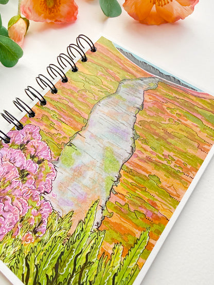 Scotland Highlands Abstract Hand-Illustrated + Handmade Notebook/Sketchbook