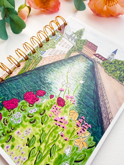 Strasbourg, France Abstract Hand-Illustrated + Handmade Notebook/Sketchbook